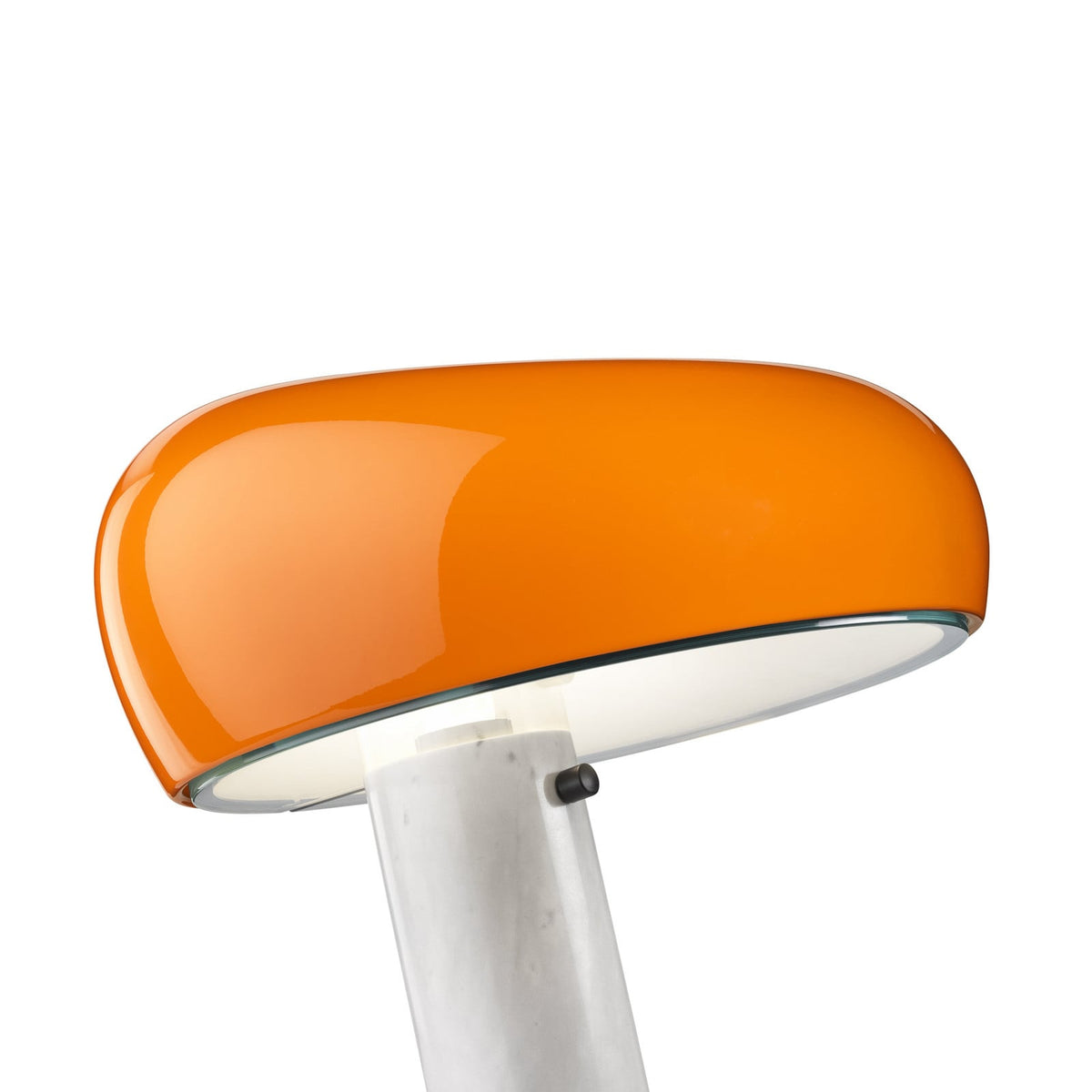 FLOS Snoopy table lamp, orange, glass, aluminium, height 36.9 cm
