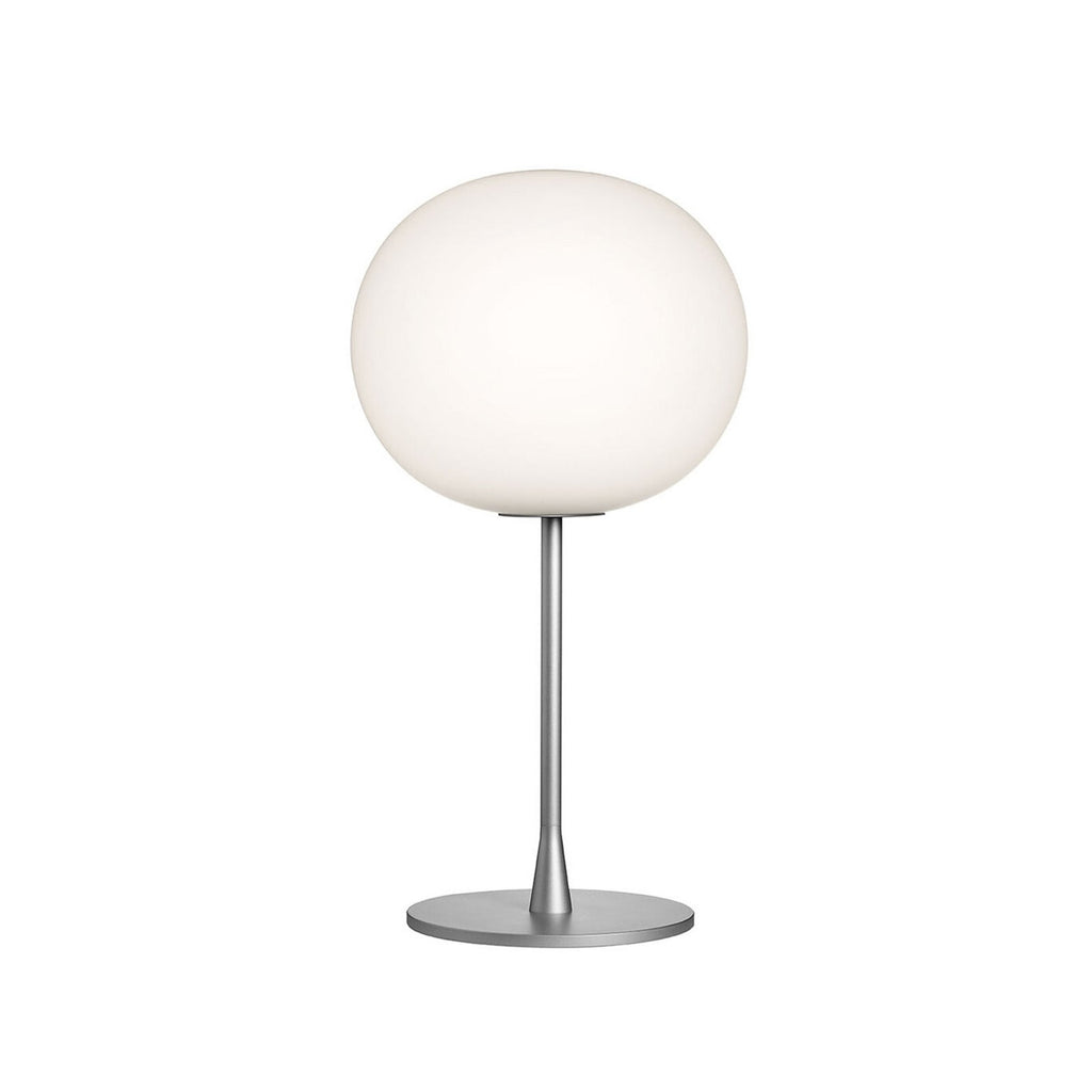 FLOS Glo-Ball T1 table lamp, silver/white, E26, height 60 cm