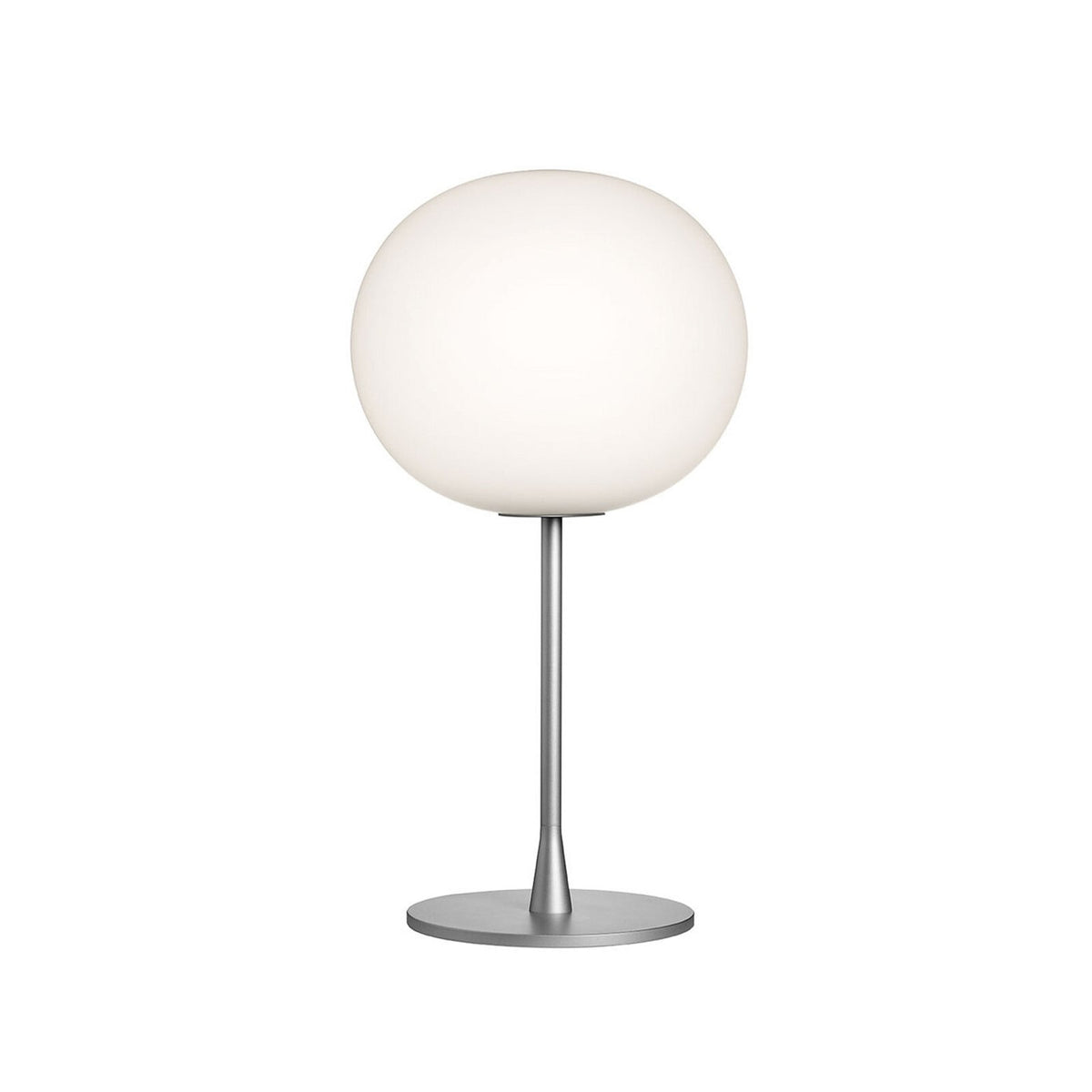 FLOS Glo-Ball T1 table lamp, silver/white, E26, height 60 cm