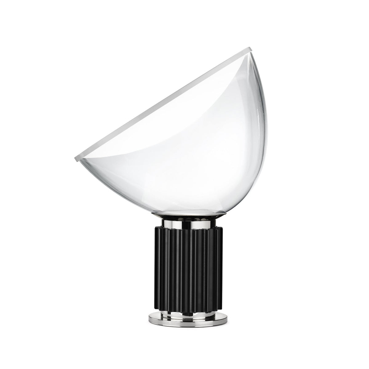 FLOS Taccia small LED table lamp, black, aluminium, glass, 2700 K