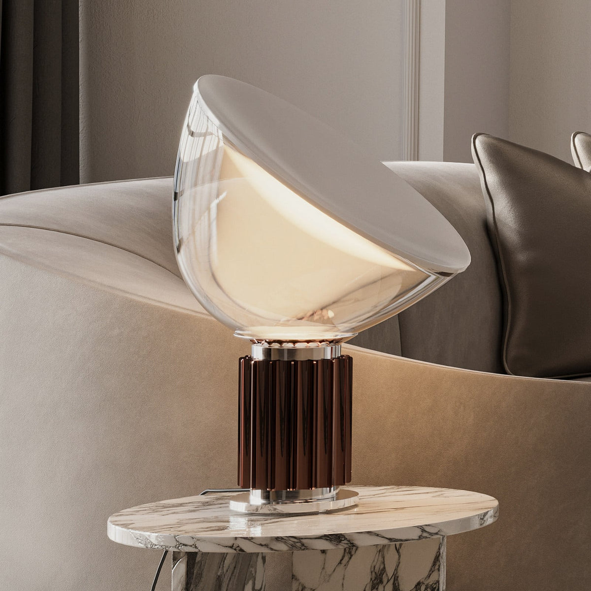 Taccia Bronze Glass LED Table Lamp