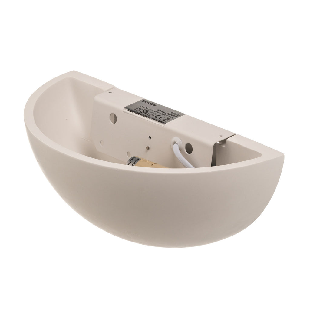 Lucande Pascali wall light, 5 in, white, plaster, can be painted