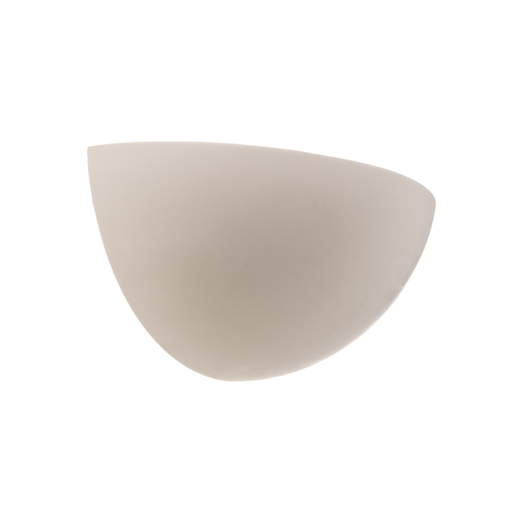 Lucande Pascali wall light, 5 in, white, plaster, can be painted