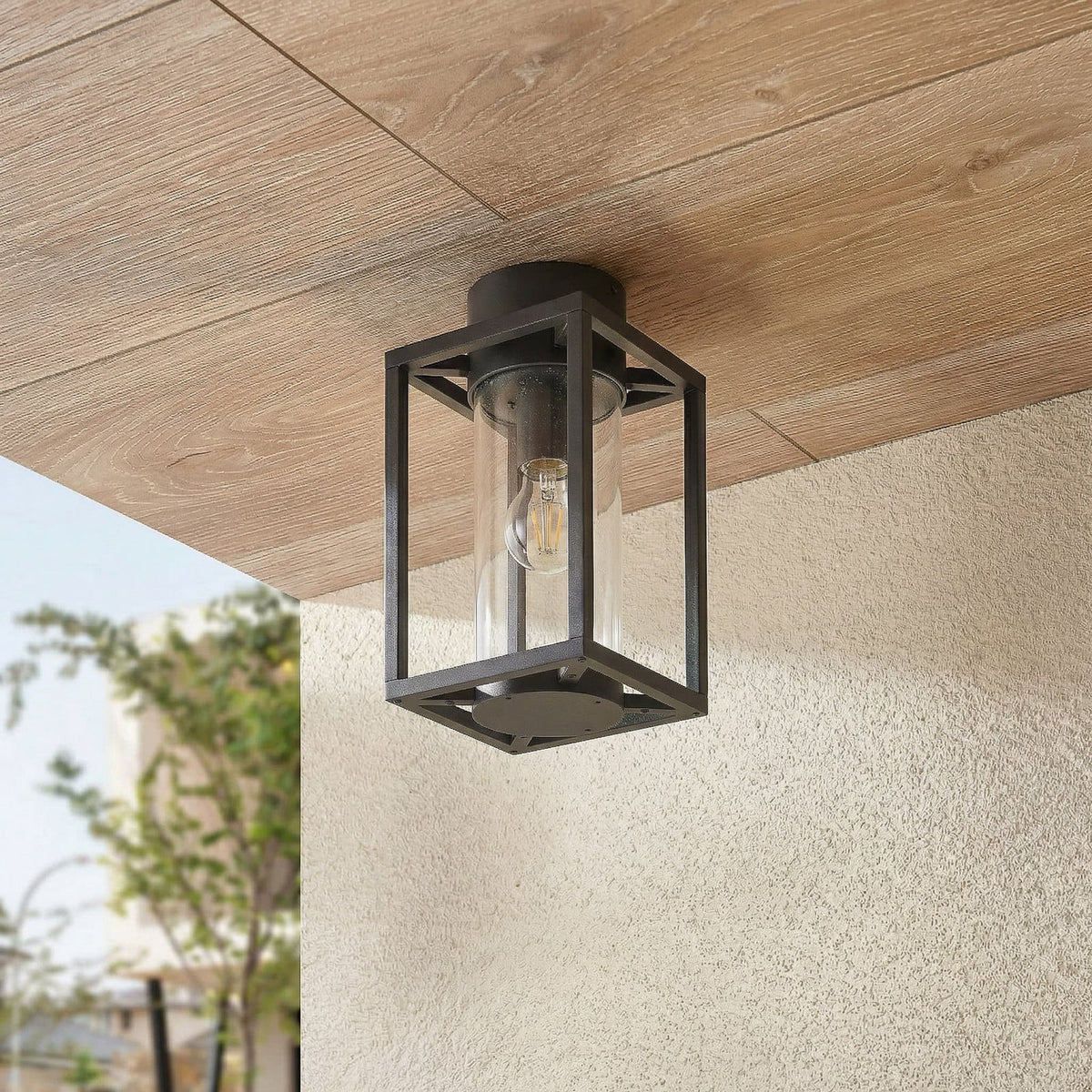 Ferda 6 1/2" Anthracite Outdoor Ceiling Light