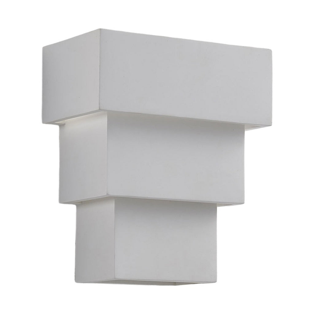 Lucande Antonella wall light, white, 8.2 in, can be painted, plaster