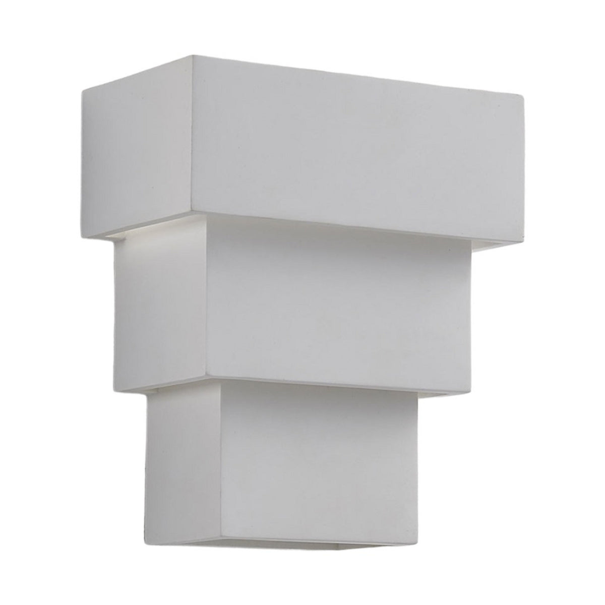 Lucande Antonella wall light, white, 8.2 in, can be painted, plaster