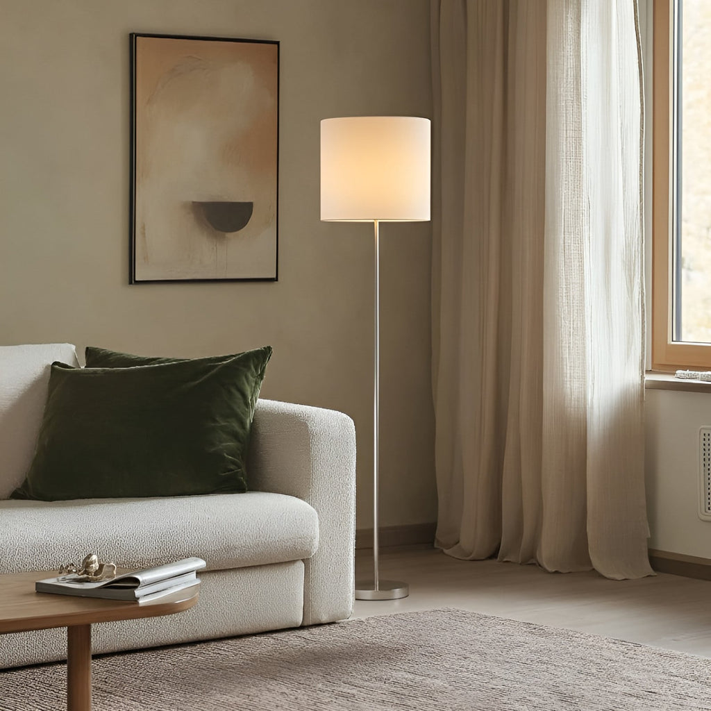 Parsa 65 3/4" White Fabric Floor Lamp