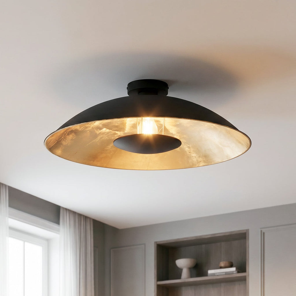 Lucande Emilienne ceiling light, 23.6 in, black and gold