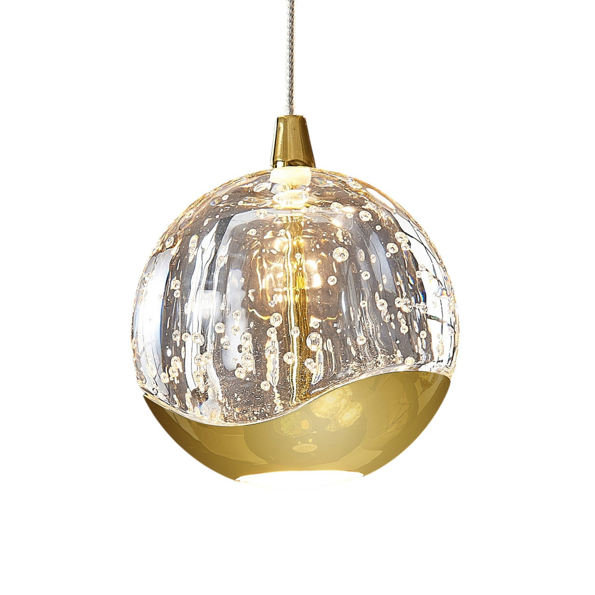Hayley 11 1/4" Gold Glass LED Pendant Light