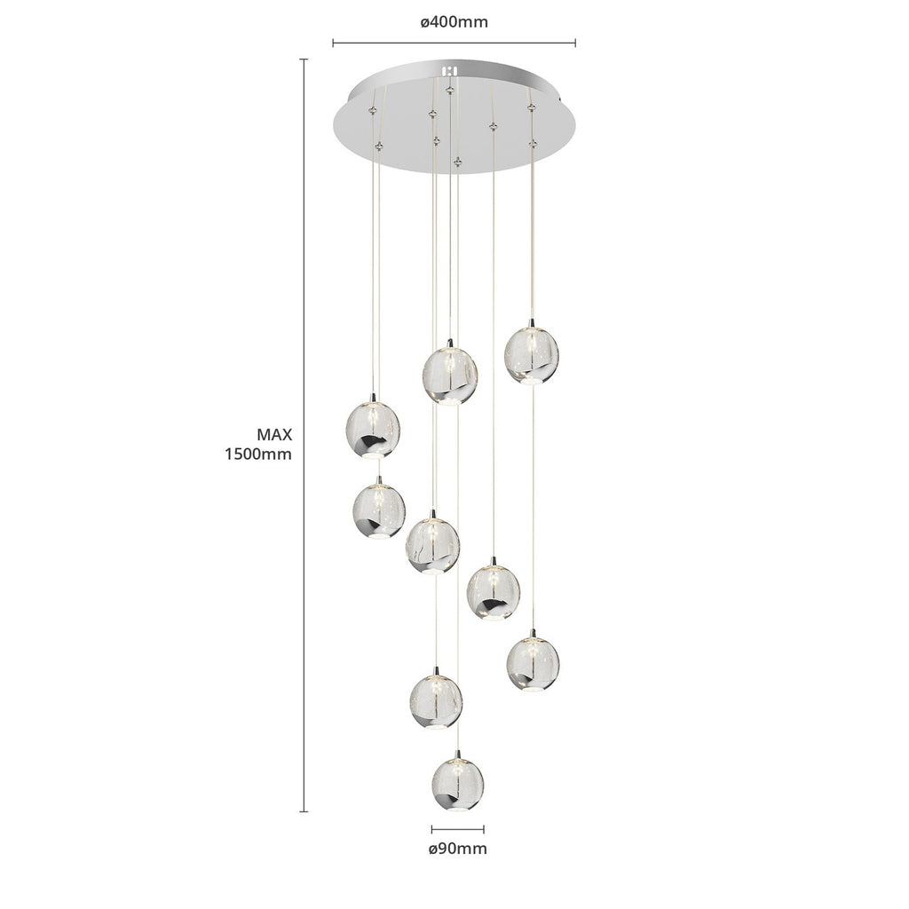 Hayley 15 3/4" Chrome Glass LED Pendant Light