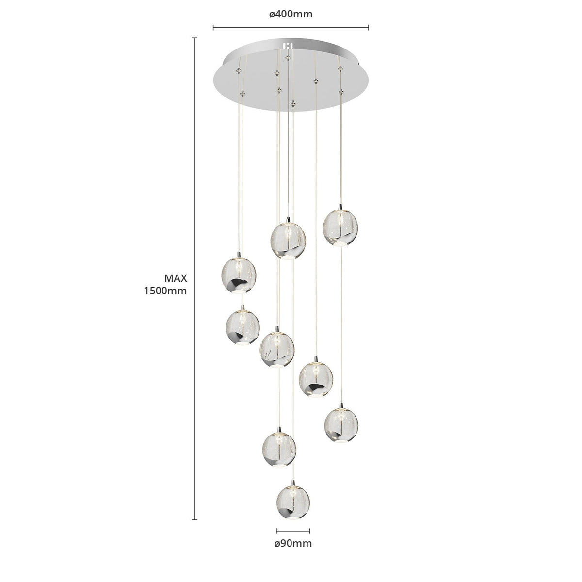 Hayley 15 3/4" Chrome Glass LED Pendant Light
