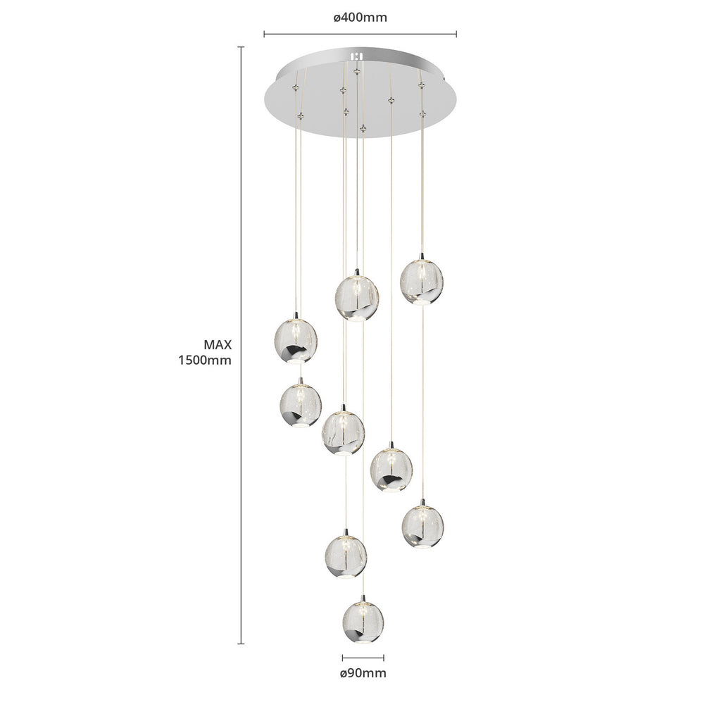 Hayley 15 3/4" Chrome Glass LED Pendant Light