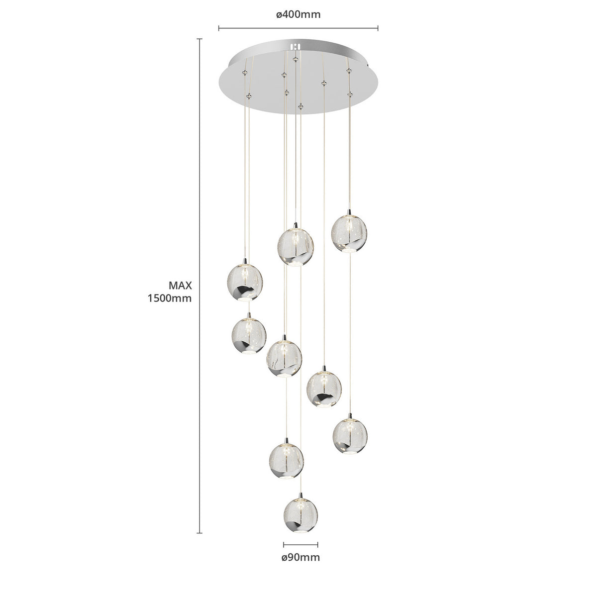 Hayley 15 3/4" Chrome Glass LED Pendant Light